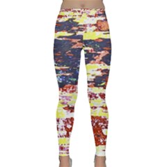 Multicolored Abstract Grunge Texture Print Classic Yoga Leggings by dflcprintsclothing