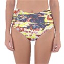 Multicolored Abstract Grunge Texture Print Reversible High-Waist Bikini Bottoms View1