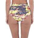 Multicolored Abstract Grunge Texture Print Reversible High-Waist Bikini Bottoms View2