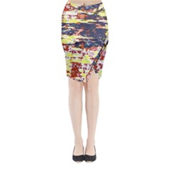 Multicolored Abstract Grunge Texture Print Midi Wrap Pencil Skirt by dflcprintsclothing