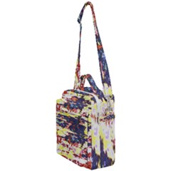 Multicolored Abstract Grunge Texture Print Crossbody Day Bag by dflcprintsclothing