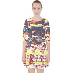 Multicolored Abstract Grunge Texture Print Pocket Dress by dflcprintsclothing