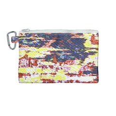 Multicolored Abstract Grunge Texture Print Canvas Cosmetic Bag (medium) by dflcprintsclothing