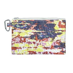 Multicolored Abstract Grunge Texture Print Canvas Cosmetic Bag (large) by dflcprintsclothing