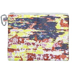 Multicolored Abstract Grunge Texture Print Canvas Cosmetic Bag (xxl) by dflcprintsclothing