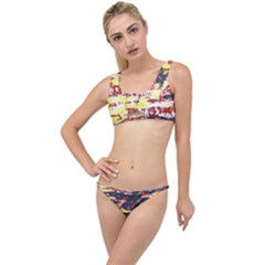 Multicolored Abstract Grunge Texture Print The Little Details Bikini Set by dflcprintsclothing