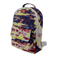 Multicolored Abstract Grunge Texture Print Flap Pocket Backpack (large) by dflcprintsclothing