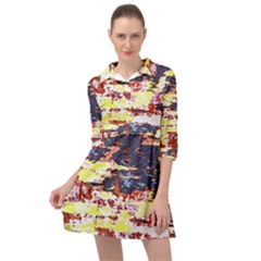 Multicolored Abstract Grunge Texture Print Mini Skater Shirt Dress by dflcprintsclothing