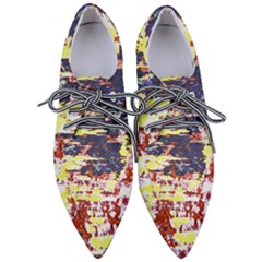 Multicolored Abstract Grunge Texture Print Women s Pointed Oxford Shoes