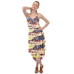 Multicolored Abstract Grunge Texture Print Layered Bottom Dress by dflcprintsclothing