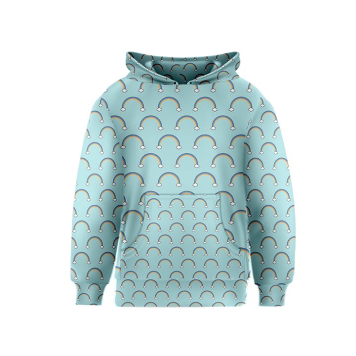 Pattern Arc en ciel/Nuages Kids  Pullover Hoodie