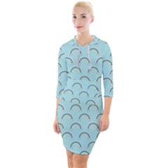 Pattern Arc En Ciel/nuages Quarter Sleeve Hood Bodycon Dress by kcreatif