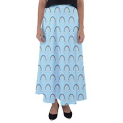 Pattern Arc En Ciel/nuages Flared Maxi Skirt by kcreatif