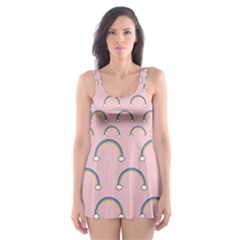 Pattern Arc En Ciel/nuages Skater Dress Swimsuit