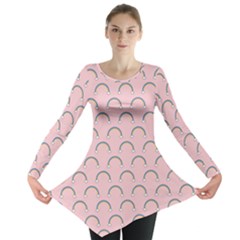 Pattern Arc En Ciel/nuages Long Sleeve Tunic  by kcreatif