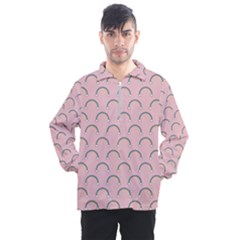 Pattern Arc En Ciel/nuages Men s Half Zip Pullover by kcreatif