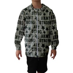 Army Stong Military Kids  Hooded Windbreaker by McCallaCoultureArmyShop