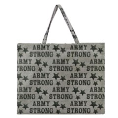 Army Stong Military Zipper Large Tote Bag by McCallaCoultureArmyShop