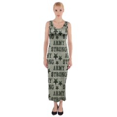 Army Stong Military Fitted Maxi Dress by McCallaCoultureArmyShop