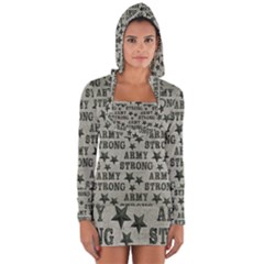 Army Stong Military Long Sleeve Hooded T-shirt by McCallaCoultureArmyShop