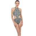 Army Stong Military Halter Side Cut Swimsuit View1