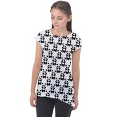 Pattern Bébé Panda Cap Sleeve High Low Top by kcreatif