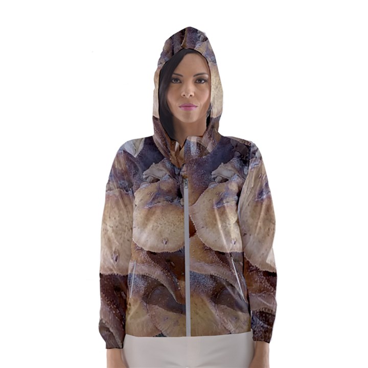 Close Up Mushroom Abstract Women s Hooded Windbreaker