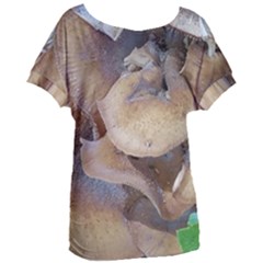 Close Up Mushroom Abstract Women s Oversized Tee by Fractalsandkaleidoscopes