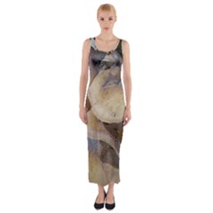 Close Up Mushroom Abstract Fitted Maxi Dress by Fractalsandkaleidoscopes