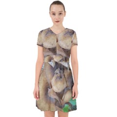 Close Up Mushroom Abstract Adorable In Chiffon Dress by Fractalsandkaleidoscopes