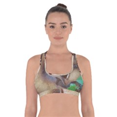 Close Up Mushroom Abstract Cross Back Sports Bra by Fractalsandkaleidoscopes