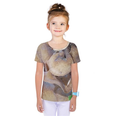 Close Up Mushroom Abstract Kids  One Piece Tee by Fractalsandkaleidoscopes