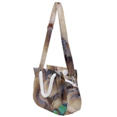 Close Up Mushroom Abstract Rope Handles Shoulder Strap Bag by Fractalsandkaleidoscopes