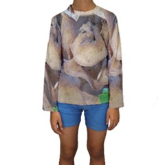 Close Up Mushroom Abstract Kids  Long Sleeve Swimwear by Fractalsandkaleidoscopes