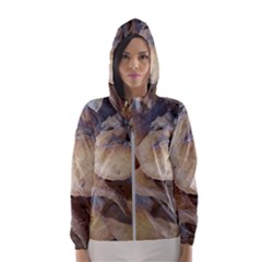 Close Up Mushroom Abstract Women s Hooded Windbreaker by Fractalsandkaleidoscopes