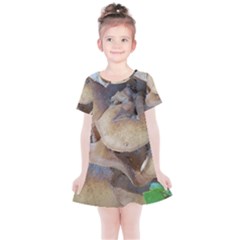 Close Up Mushroom Abstract Kids  Simple Cotton Dress by Fractalsandkaleidoscopes