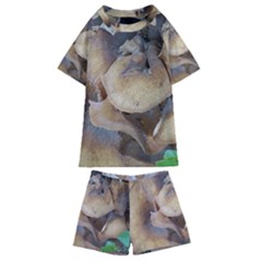 Close Up Mushroom Abstract Kids  Swim Tee And Shorts Set by Fractalsandkaleidoscopes