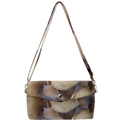 Close Up Mushroom Abstract Removable Strap Clutch Bag by Fractalsandkaleidoscopes