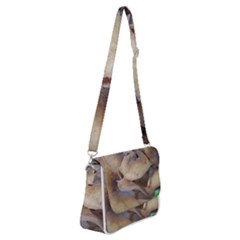 Close Up Mushroom Abstract Shoulder Bag With Back Zipper by Fractalsandkaleidoscopes