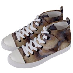 Close Up Mushroom Abstract Women s Mid-top Canvas Sneakers by Fractalsandkaleidoscopes