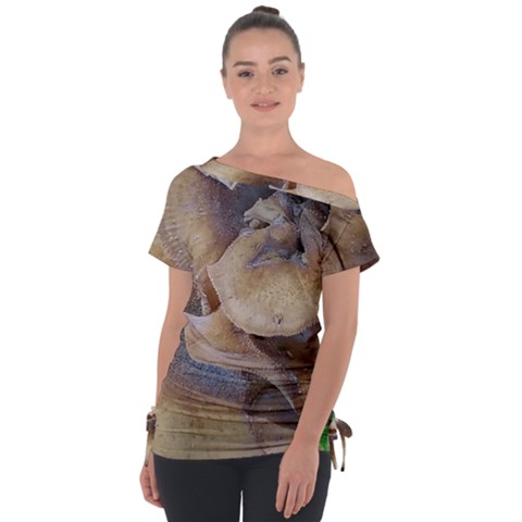 Close Up Mushroom Abstract Tie-up Tee by Fractalsandkaleidoscopes