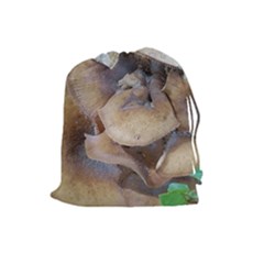 Close Up Mushroom Abstract Drawstring Pouch (large) by Fractalsandkaleidoscopes