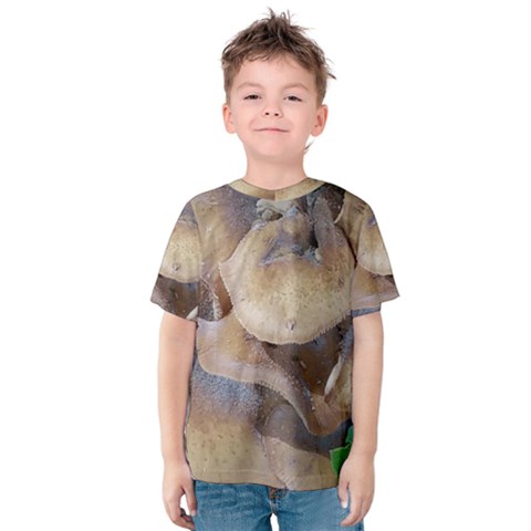 Close Up Mushroom Abstract Kids  Cotton Tee by Fractalsandkaleidoscopes