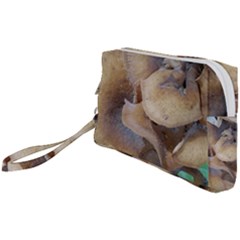 Close Up Mushroom Abstract Wristlet Pouch Bag (small) by Fractalsandkaleidoscopes