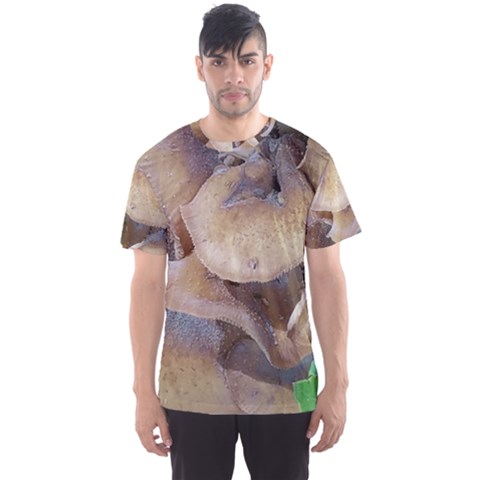 Close Up Mushroom Abstract Men s Sports Mesh Tee by Fractalsandkaleidoscopes