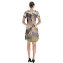 Close Up Mushroom Abstract Short Sleeve V-neck Flare Dress View2