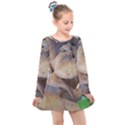 Close Up Mushroom Abstract Kids  Long Sleeve Dress View1