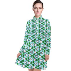 Illustrations Background Texture Long Sleeve Chiffon Shirt Dress by Mariart