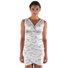 Texture Background Pastel Box Wrap Front Bodycon Dress