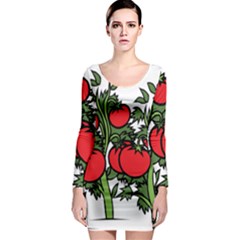 Tomato Garden Vine Plants Red Long Sleeve Bodycon Dress